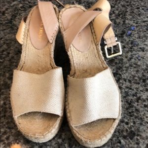 Leather and canvas espadrille